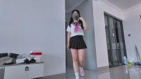 【好梦】她回来了，双马尾粉色JK+肉丝/棉袜，狗爬，绑椅子上小玩具，爽后吊手继续，小