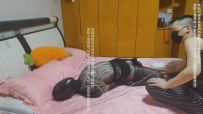 『我的媳妇』213弹、人妻惩戒之夜不归宿、家法伺候、海老紧缚+乳夹虐乳+假J调教+胶带
